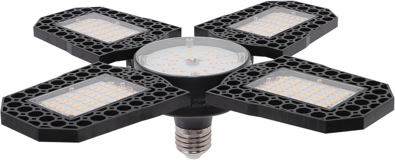 Folding 100w LED Garage Ceiling Light Warm Tone Deformable Garage and Warehouse Fixture for Workshop and Shed Lighting - Image 1