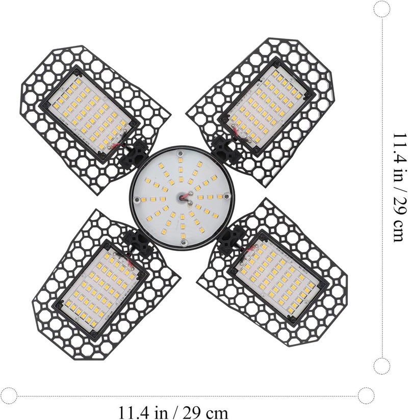 Folding 100w LED Garage Ceiling Light Warm Tone Deformable Garage and Warehouse Fixture for Workshop and Shed Lighting - Image 2