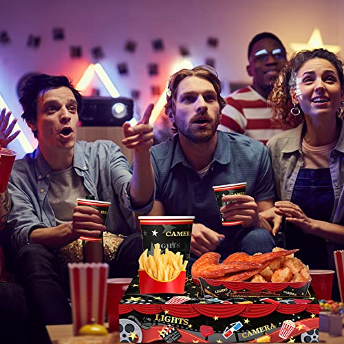 Geyee 72 Pcs Movie Night Party Supplies Snack Trays Boxes with Disposable Paper Food Cups Combo Trays Cardboard Popcorn Drink Candy Holder for Kids Birthday Cinema Party Favors - Image 5
