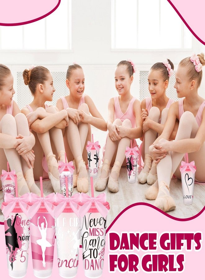 Geyoga 12 Pcs Dancer Appreciation Gifts Bulk for Women 24 oz Plastic Ballet Dance Reusable Tumbler Cup with Lid Straw Ribbon Bow for Dancer Team Gift Birthday Party Favors - Image 5
