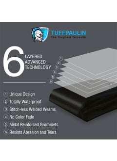 TUFFPAULIN TUFFPAULIN 15FT X 18FT 120 GSM Black Tarpaulin Tirpal Tadpatri Tharpai Thadika Extra Strong Reinforced Eyelets UV Resistant 100 Waterproof Virgin 6 Layer MLCL 3D Rib Technology1 No  - Image 4