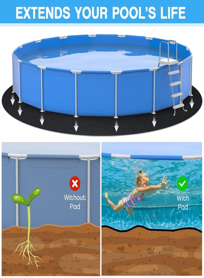 Tinideya 15 ft Round Pool Liner Pad Puncture Resistant Floor Mat Above Ground Pool Liner Pool Mats for Pool Bottom Durable Polyester Geotextile Under Pool Pad for Swimming Pool (Black) - Image 3