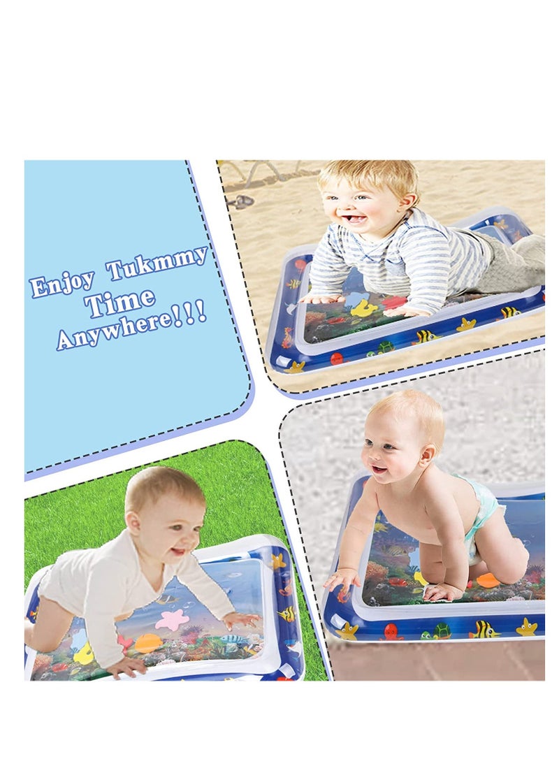 Generic Inflatable Tummy Time Water Mat Baby Sensory Toys Water Play Mat for Baby Early Development Inflatable Water Mat Baby Playmat Sensory Tummy Time Mat for 0-12 Months Activity Toys Mermaid  - Image 4