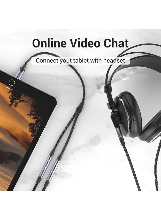 VENTION USB-C Male to TRS Audio & Mic Jack  0.3M Gray Aluminum Alloy Type Model # BGPHY - Image 5