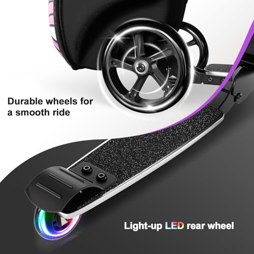 Baotree 2-in-1 Ride-On Scooter Suitcase, Scooter Luggage for Kids Ages 5-12, Foldable & Lightweight Carry with LED Light-Up Wheels - Image 3