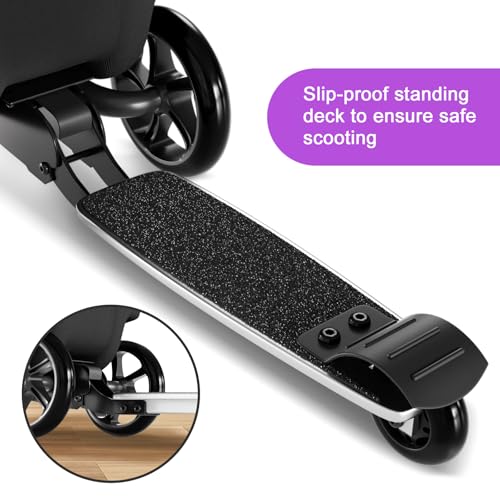 Baotree 2-in-1 Ride-On Scooter Suitcase, Scooter Luggage for Kids Ages 5-12, Foldable & Lightweight Carry with LED Light-Up Wheels - Image 4