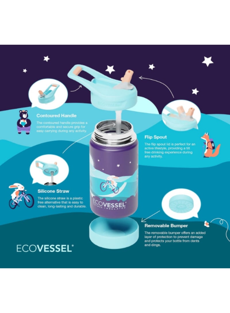 إكو فيسل زجاجة مياه Frost Kids TriMax المعزولة من الفولاذ المقاوم للصدأ سعة 12 أونصة (355 مل) - - Image 3