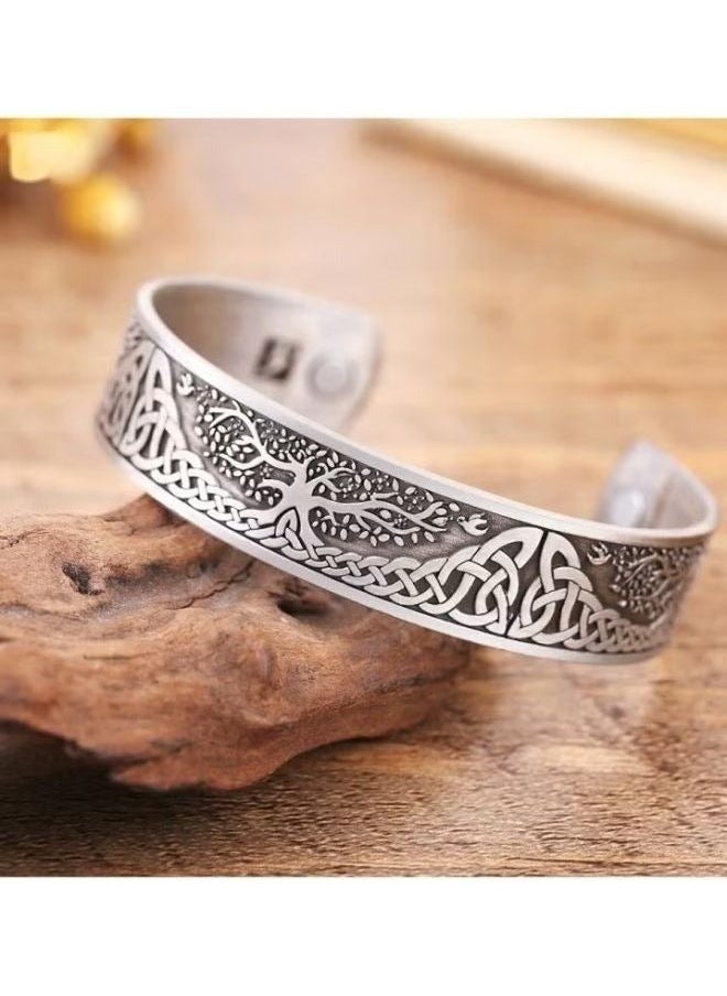 Coconut Pure Copper Magnetic Bracelet ，Male accessories. ( color:sliver)  - Image 1