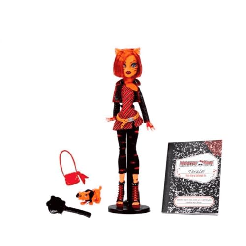 MONSTER HIGH دمية مونستر هاي بو-ريجينال كريبروكشن، تورالي، دمية قابلة للجمع مع قاعدة دمية، مذكرات، وحيوان أليف نمر ذو أنياب حلوة - Image 4