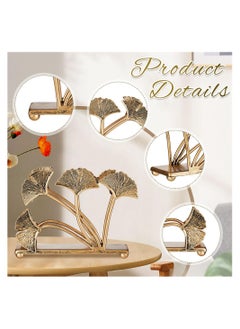 Excefore Metal Napkin Holders, 1 Pcs Modern Napkin Holder with Ginkgo Leaves Design, Heavy Duty Napkin Paper Organizer, Fall Table Decoration Guest Napkin Storage Organizer for Home, Restaurant  - Image 3