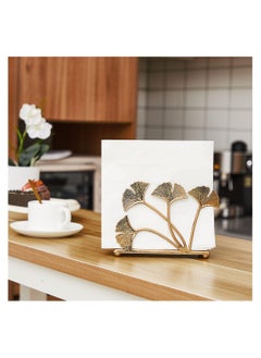 Excefore Metal Napkin Holders, 1 Pcs Modern Napkin Holder with Ginkgo Leaves Design, Heavy Duty Napkin Paper Organizer, Fall Table Decoration Guest Napkin Storage Organizer for Home, Restaurant  - Image 5