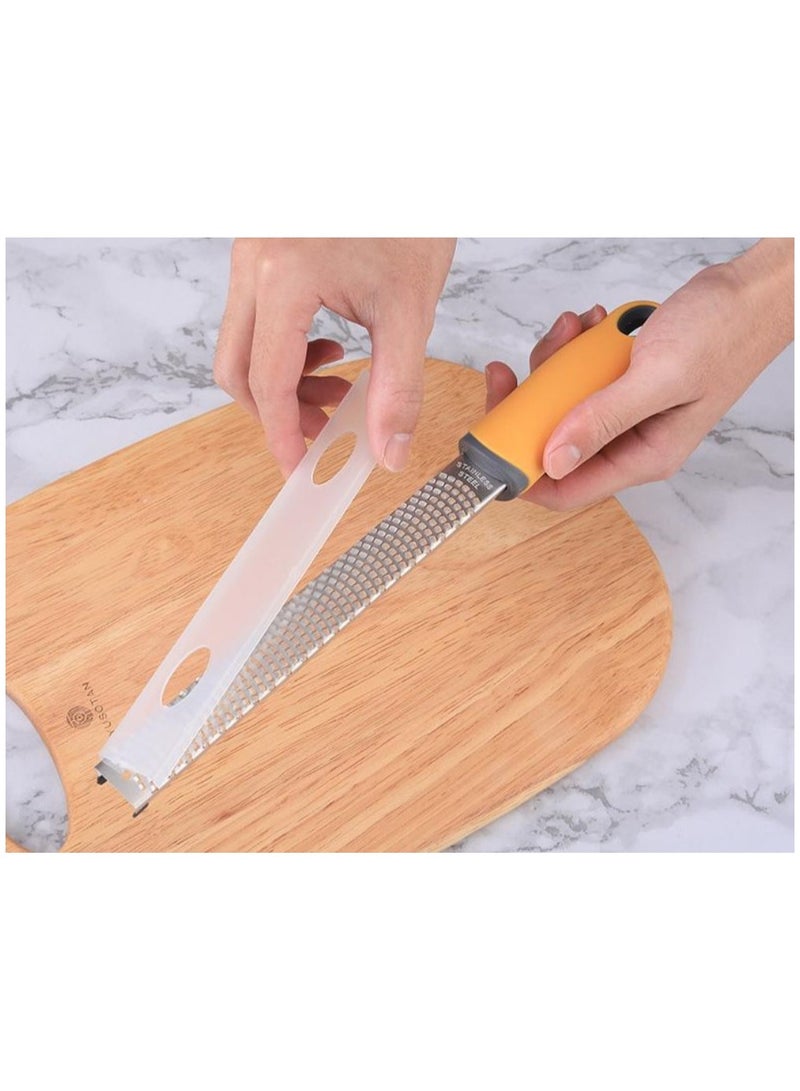 Citrus Zester, Cheese Grater, Razor Sharp Stainless Steel Blade, Wide, Dishwasher Safe, Cheese, Lemon, Ginger, Garlic, Nutmeg, Chocolate, Vegetables, Fruits  - Image 1