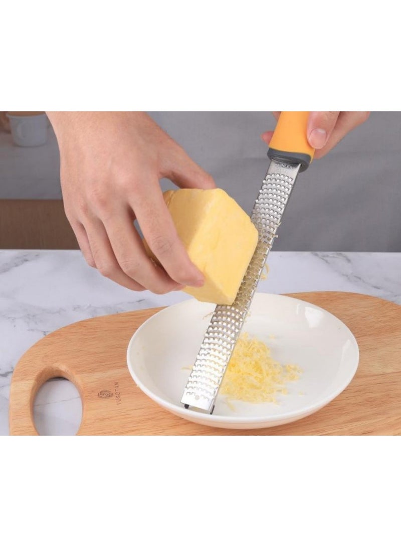 Citrus Zester, Cheese Grater, Razor Sharp Stainless Steel Blade, Wide, Dishwasher Safe, Cheese, Lemon, Ginger, Garlic, Nutmeg, Chocolate, Vegetables, Fruits  - Image 4