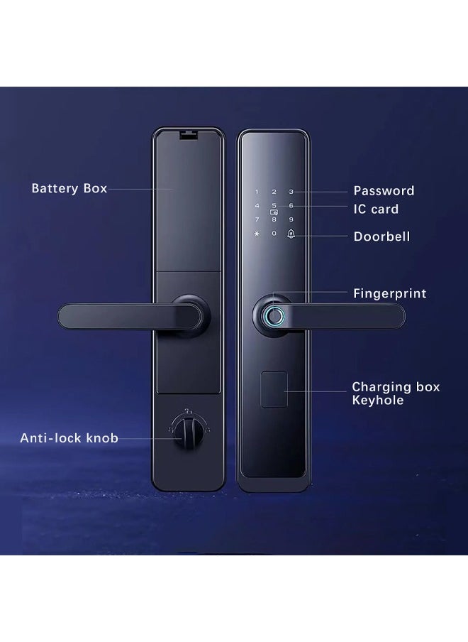Generic Smart Lock Fingerprint Lock,  Door Lock Keypad , Door Lock with Handle Fingerprint,  Electronic Deadbolt Door Lock, Smart Door Lock Compatible with APP  - Image 5