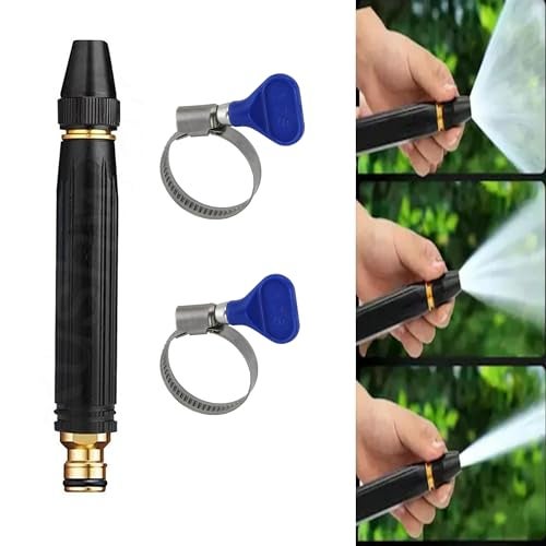IONIX Water Spray Gun for Car Wash Bike Washing Gun for 1/2" Hose Pipe High Pressure Water Gun Nozzle Adjustable Car Washer Gun Brass Jet Water Spray Nozzle for Garden & Window, 16.7x2.4 cm - Image 2
