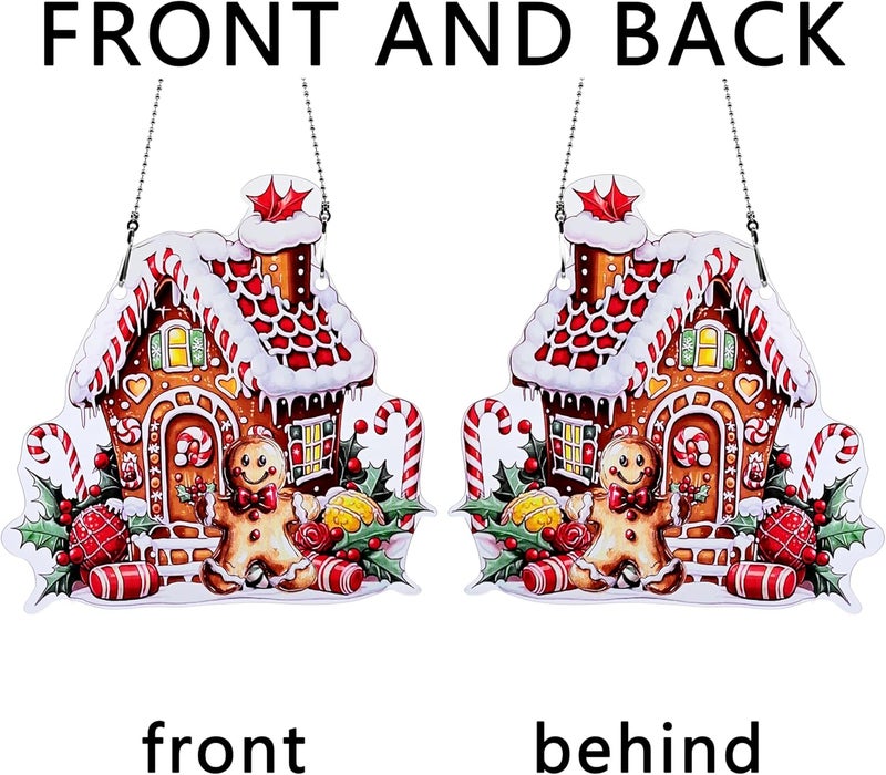thmnj Gingerbread Man Ornaments Colorful Window Hanging Decorations Home Wall Decor for Indoor Outdoor - Image 4