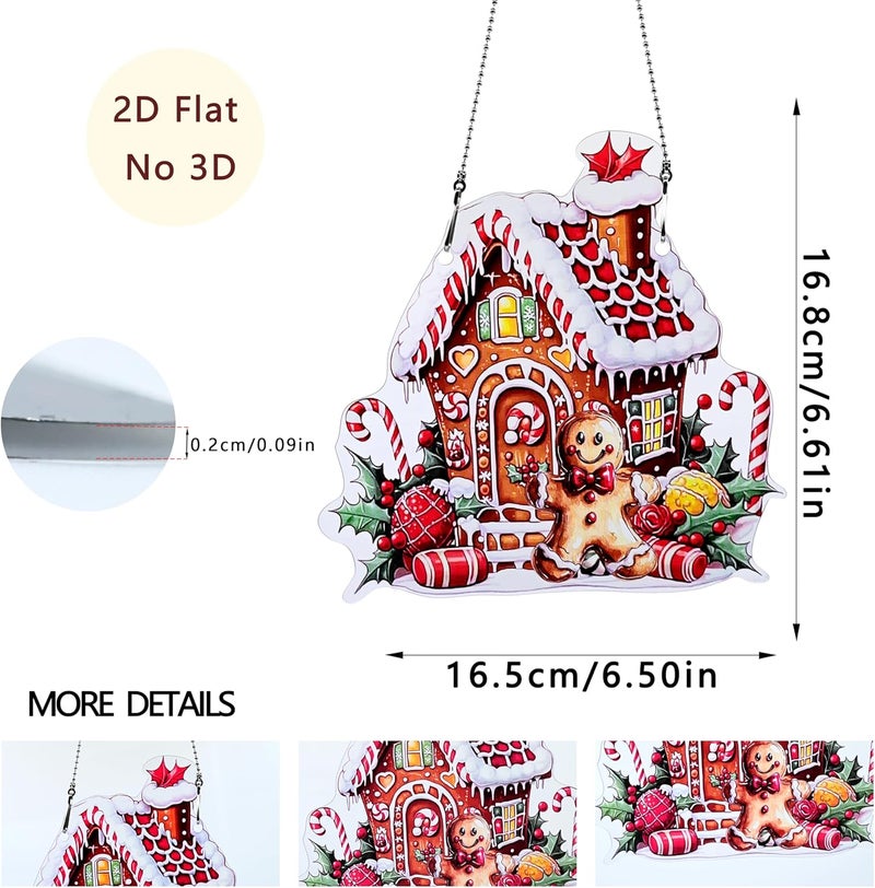 thmnj Gingerbread Man Ornaments Colorful Window Hanging Decorations Home Wall Decor for Indoor Outdoor - Image 2