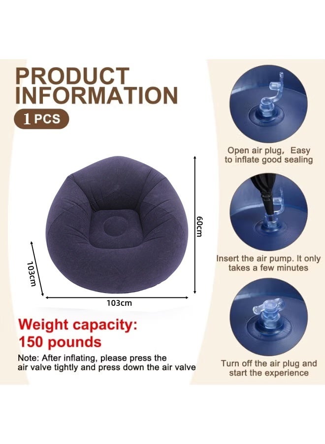Arabest Inflatable Bean Bag Chair with air pump,Portable Foldable Lazy Sofa Lounger,Washable Couch Indoor Outdoor for Kids Adults - Image 3