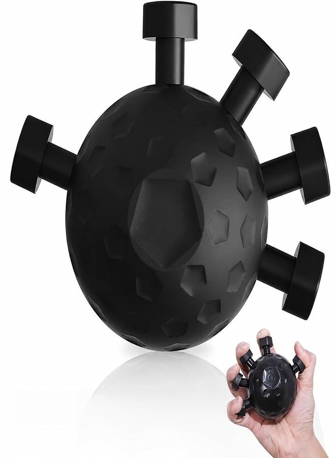 ANKZWEE Ultimate Finger Exerciser Strength Trainer Exercise Ball Hand Strengthener Hand Balls Workout Equipment for Men & Women (Black Heavier Finger) - Image 1