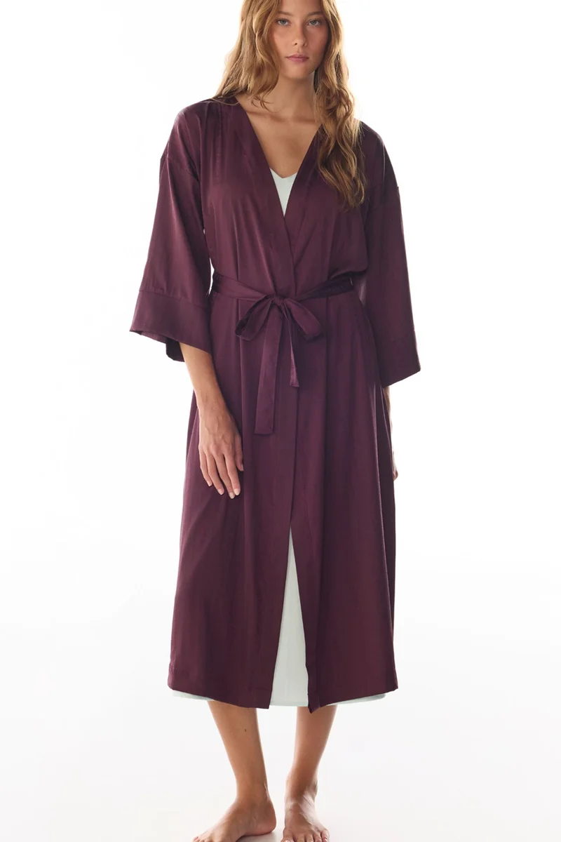 Penti PENTI Aurora Floral-Sleeve Satin Robe
