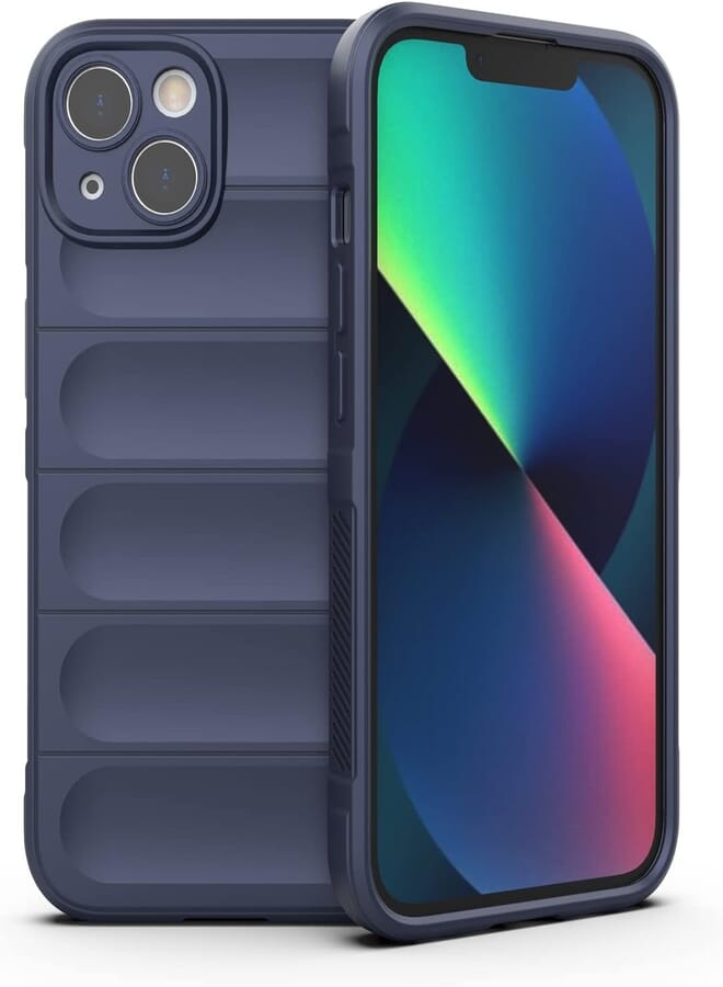 UNBLACK UNBLACK phone case cover Magic Shield TPU + Silicone Shockproof Phone Case compatible with IPhone 13 (Dark blue)