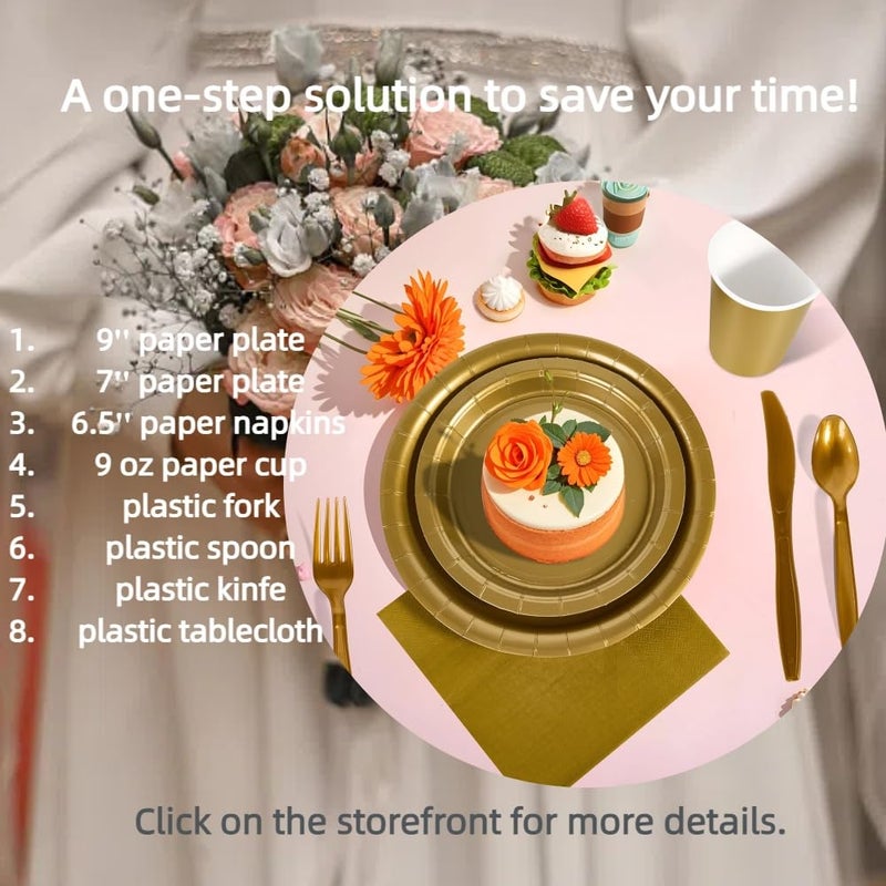 Ottin Solid Gold Paper Dinner Napkins 6.5'' Disposable Luncheon Napkins 50 Count for Birthday Wedding Party Everyday Lunch Dinner Event - Image 4