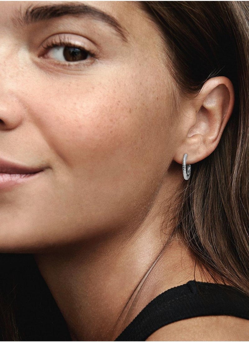 PANDORA Moments Small Charm Hoop Earrings - Image 4