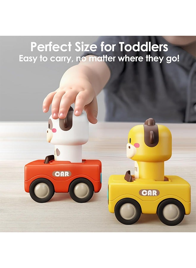 Beauenty Press to Go Car Toys for Toddlers 1-3, Baby Animal Racing Cars, Infant Play Vehicle Set, Baby Push Go Friction Car Toys for 6-9-12-18 Months, 1st Birthday Gifts for 1-2 Years Old Boys（4pc）  - Image 5