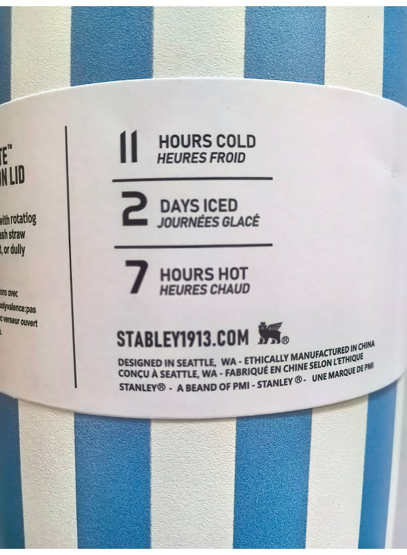 Stanley 40oz Quencher H2.0 Flowstate Stainless Steel Vacuum Insulated Tumbler with Lid and Straw for Water, Iced Tea or Coffee, Smoothie and More,Cream (Blue) - Image 5