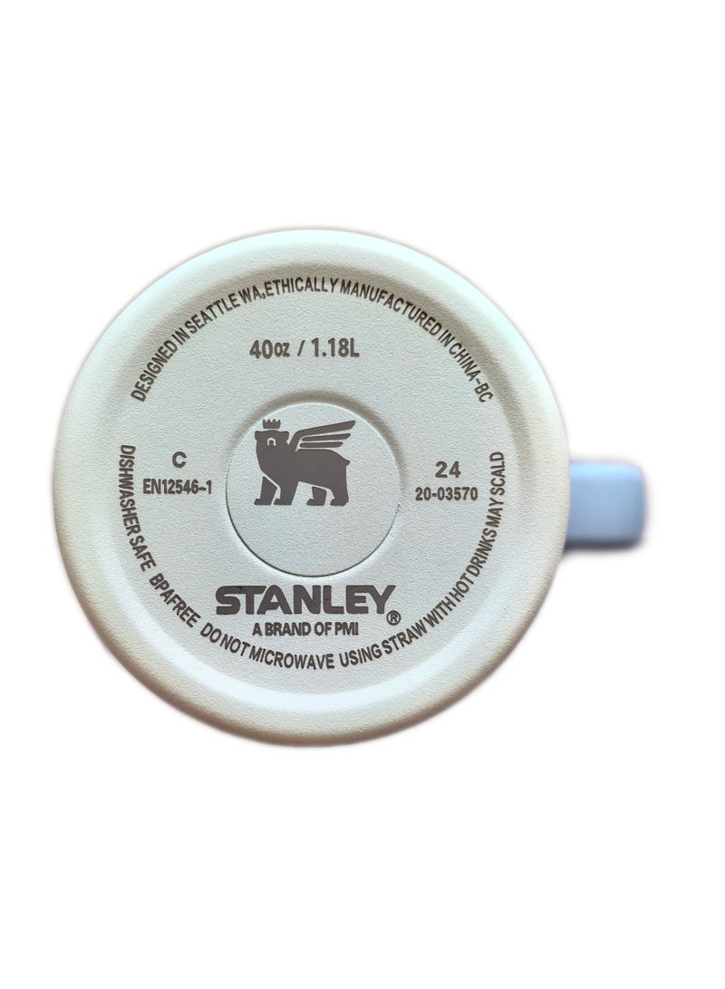 Stanley 40oz Quencher H2.0 Flowstate Stainless Steel Vacuum Insulated Tumbler with Lid and Straw for Water, Iced Tea or Coffee, Smoothie and More,Cream (Blue) - Image 4