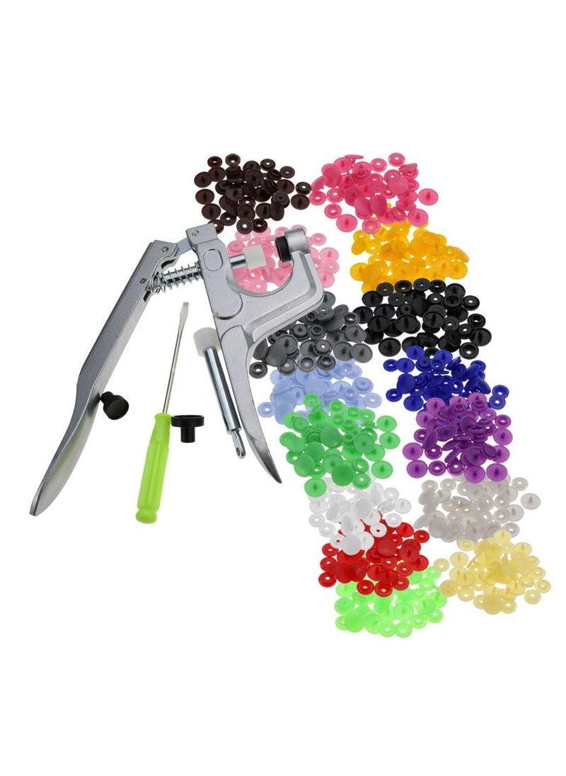 Plastic buttons and plier set  for sewing and crafting