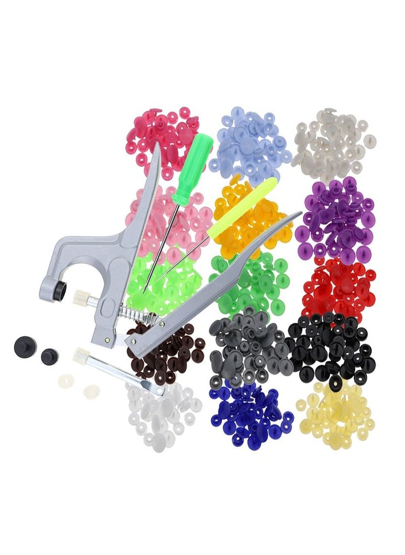 Plastic buttons and plier set  for sewing and crafting