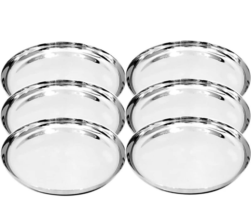 SILVESTER Stainless Steel Heavy Gauge Apple Kulcha thali Dinner Plates Thali Set Dinner Plate 2 - Image 4