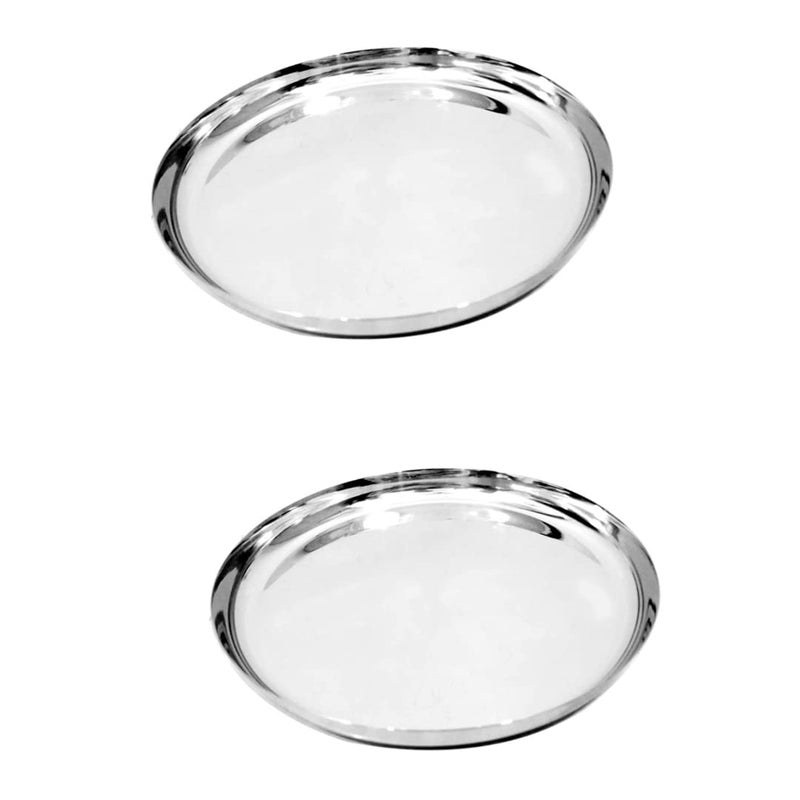 SILVESTER Stainless Steel Heavy Gauge Apple Kulcha thali Dinner Plates Thali Set Dinner Plate 2 - Image 2
