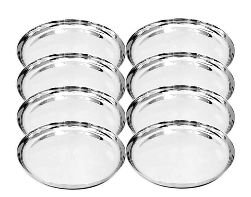SILVESTER Stainless Steel Heavy Gauge Apple Kulcha thali Dinner Plates Thali Set Dinner Plate 2 - Image 5