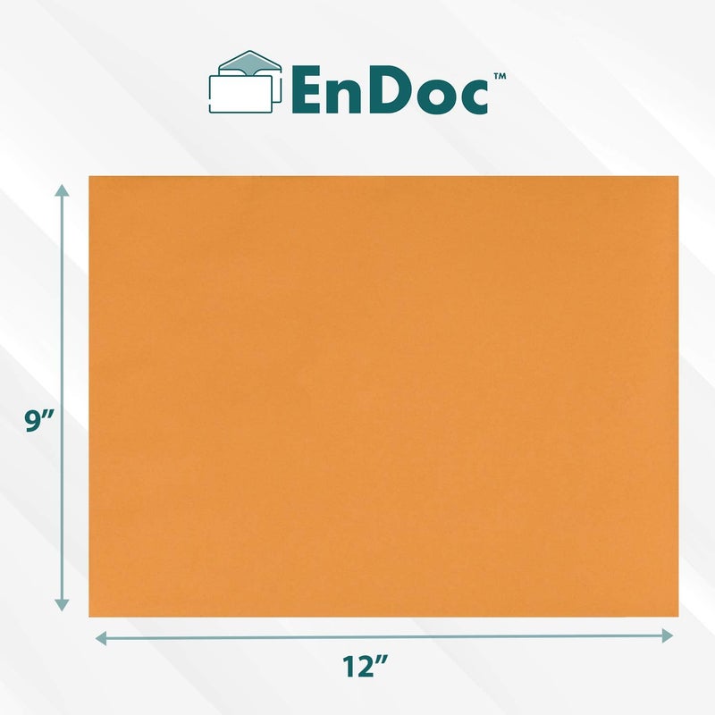 EnDoc 9x12 Clasp Envelopes – Brown Kraft Catalog Envelopes with Clasp Closure & Gummed Seal – 28lb Heavyweight Paper Envelopes for Home, Office, Business, Legal or School – 100 Pack - Image 2