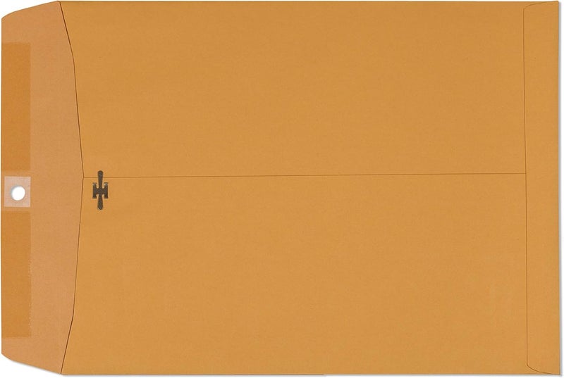 EnDoc 9x12 Clasp Envelopes – Brown Kraft Catalog Envelopes with Clasp Closure & Gummed Seal – 28lb Heavyweight Paper Envelopes for Home, Office, Business, Legal or School – 100 Pack - Image 4