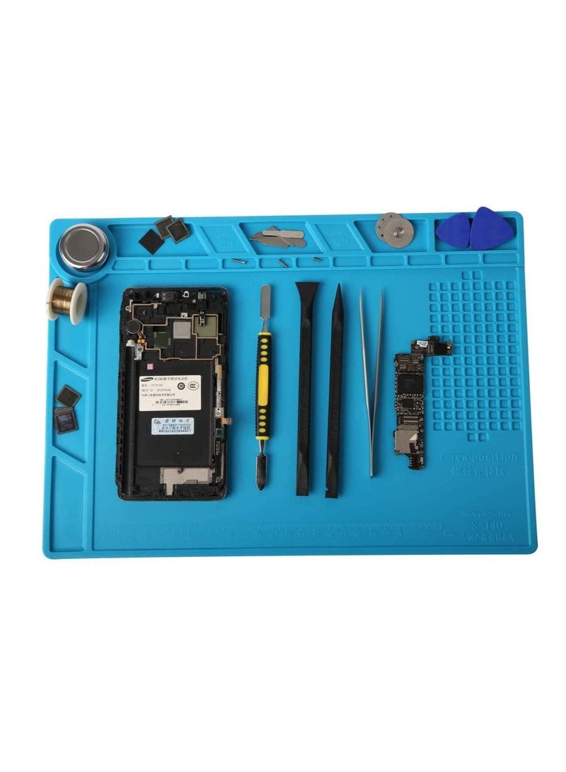 Rubik Magnetic Repairing Work Station Non-skid Insulation Desk Pad Silicone Repair Soldering Work Mat Heat Resistant Mat S-140  - Image 1