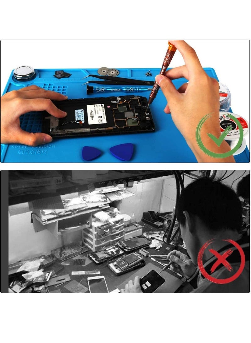 Rubik Magnetic Repairing Work Station Non-skid Insulation Desk Pad Silicone Repair Soldering Work Mat Heat Resistant Mat S-140  - Image 3