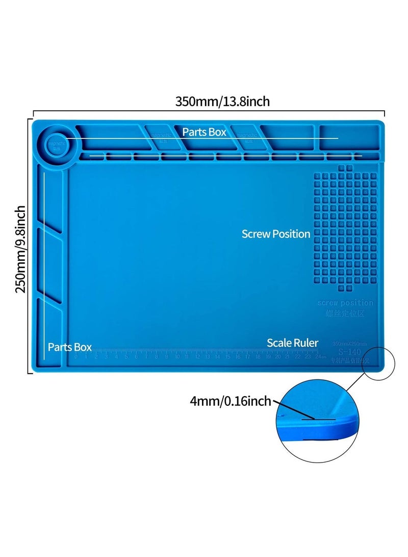 Rubik Magnetic Repairing Work Station Non-skid Insulation Desk Pad Silicone Repair Soldering Work Mat Heat Resistant Mat S-140  - Image 4