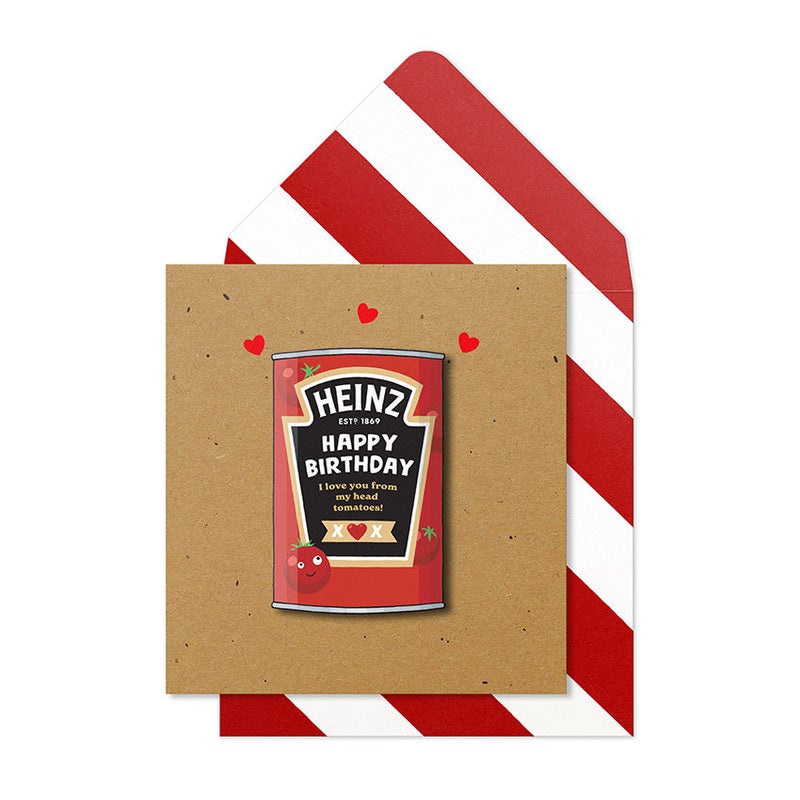 Tache Funny Birthday Greeting Card Blank Inside, Heinz Tomato Design - Image 1