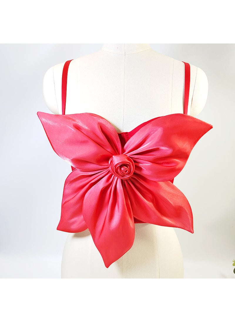 Generic - Off-Shoulder 3D Bow Floral Corset Top light purple - Image 1