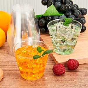 RACETOP 9 oz Clear Plastic Cups 100 packs, Disposable Plastic Party Cups Tumblers, Cocktail Cups, Perfect for Parties, Wedding and Events - Image 3