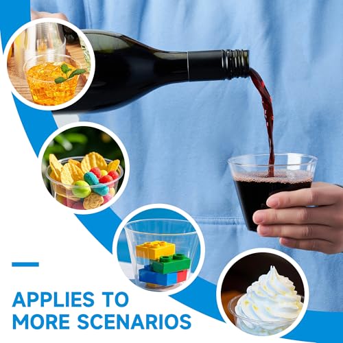 RACETOP 9 oz Clear Plastic Cups 100 packs, Disposable Plastic Party Cups Tumblers, Cocktail Cups, Perfect for Parties, Wedding and Events - Image 4