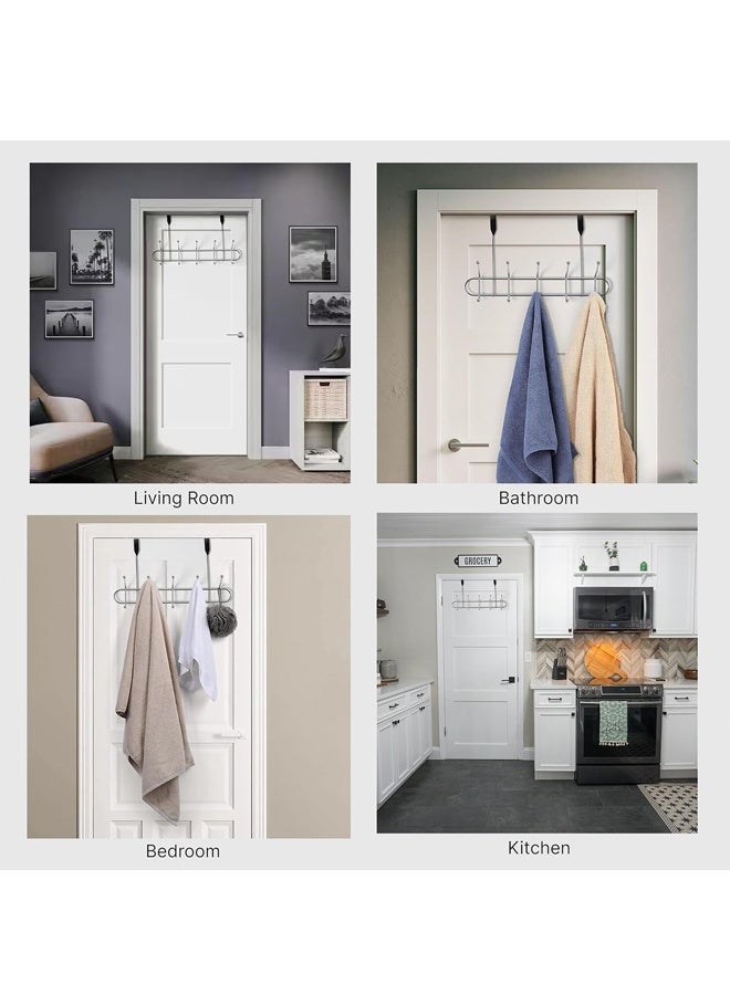 Over the Door Organizer with Hooks for Hanging Coats Jackets Bags Totes & Towels, Easy Install Sturdy Steel Over Door Hook Rack Hanger for Bedroom Laundry Room Clost Storage - Image 5