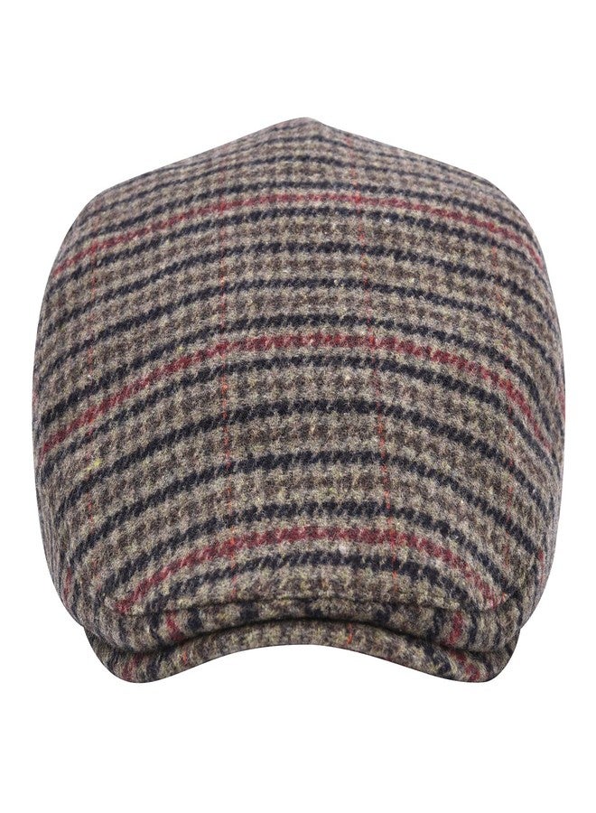 STARANCE Men's Flat Cap Wool Tweed Driving Irish Newsboy Hat, Houndstooth Coffee, One size - Image 4