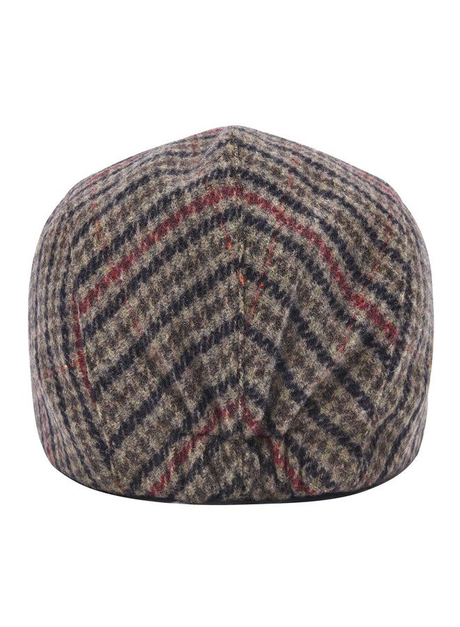 STARANCE Men's Flat Cap Wool Tweed Driving Irish Newsboy Hat, Houndstooth Coffee, One size - Image 5