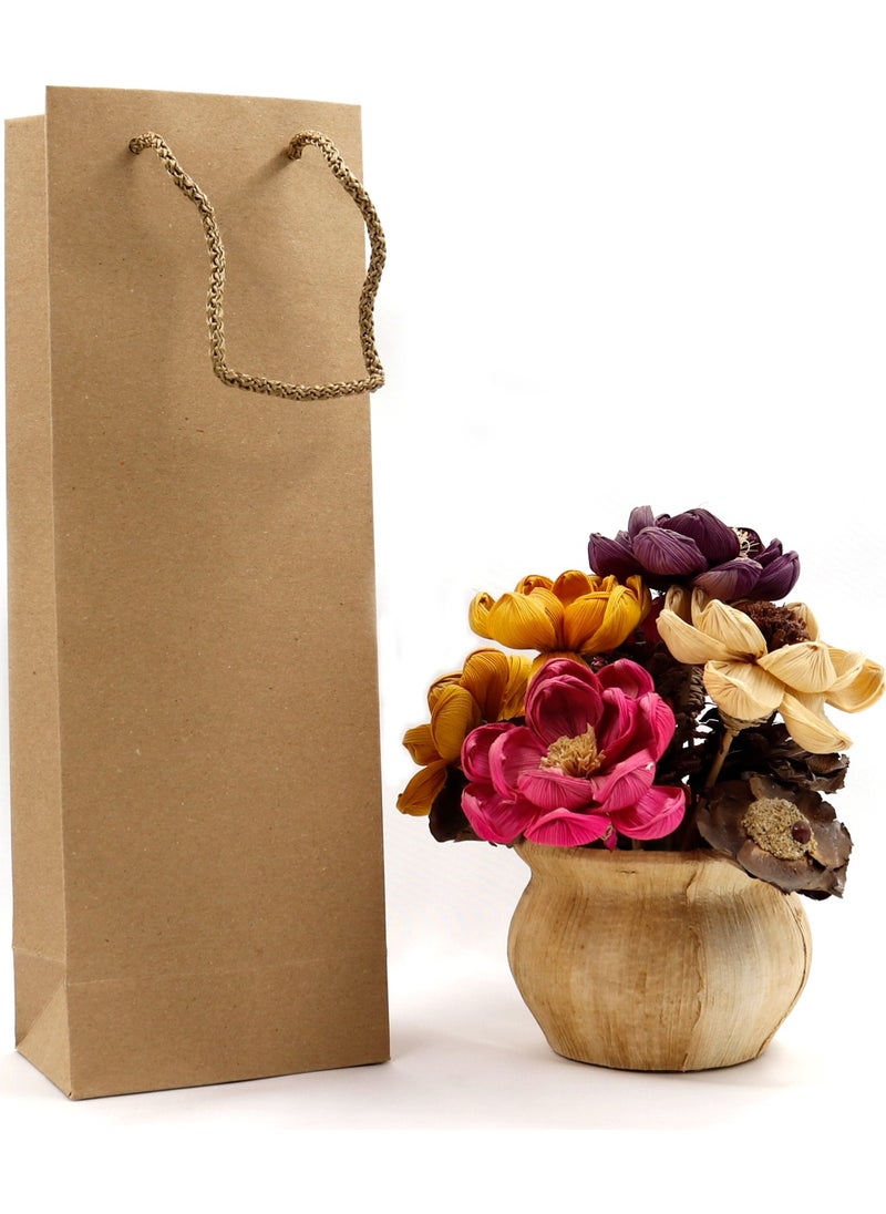 Repro Design Bottle Size Kraft Premium Cardboard Bag 12 x 35 x 8 cm Cardboard Bag 3 Pieces  - Image 1