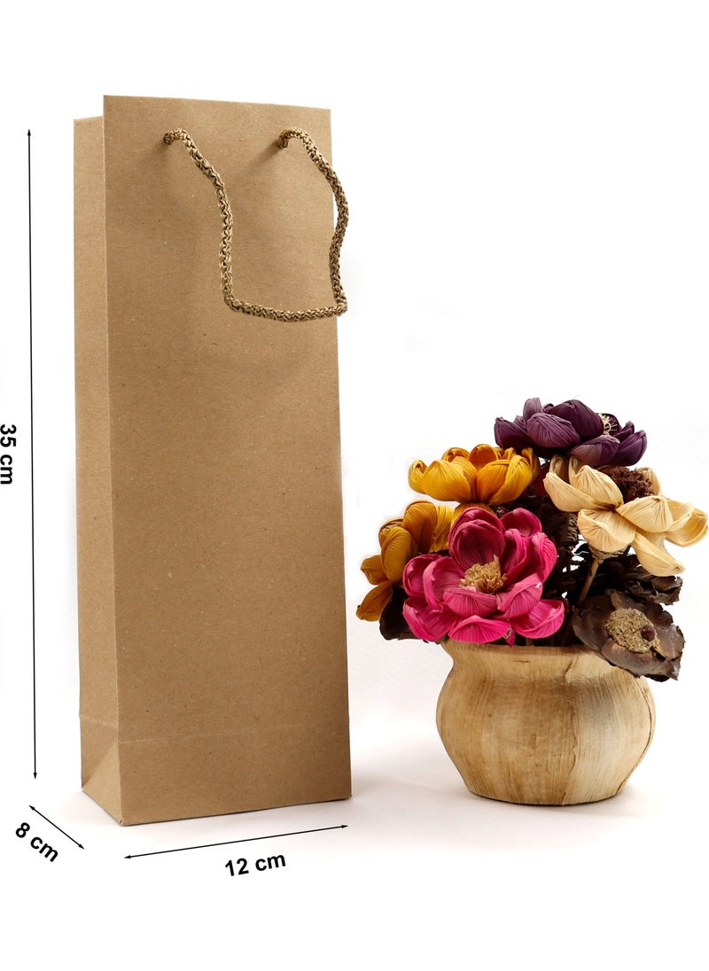 Repro Design Bottle Size Kraft Premium Cardboard Bag 12 x 35 x 8 cm Cardboard Bag 3 Pieces  - Image 3