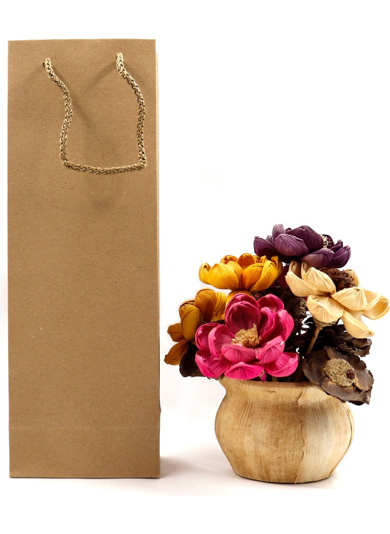 Repro Design Bottle Size Kraft Premium Cardboard Bag 12 x 35 x 8 cm Cardboard Bag 3 Pieces  - Image 2